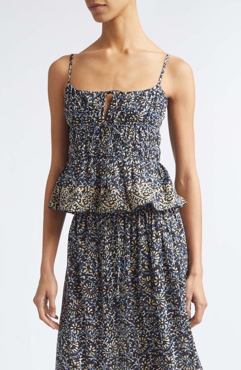 Anya Smocked Peplum Camisole