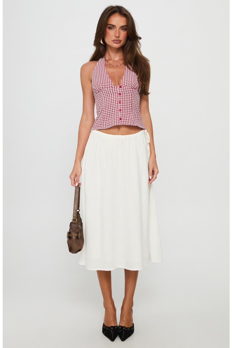 Persuasion Side Tie Midi Skirt, Alternate, color, WHITE