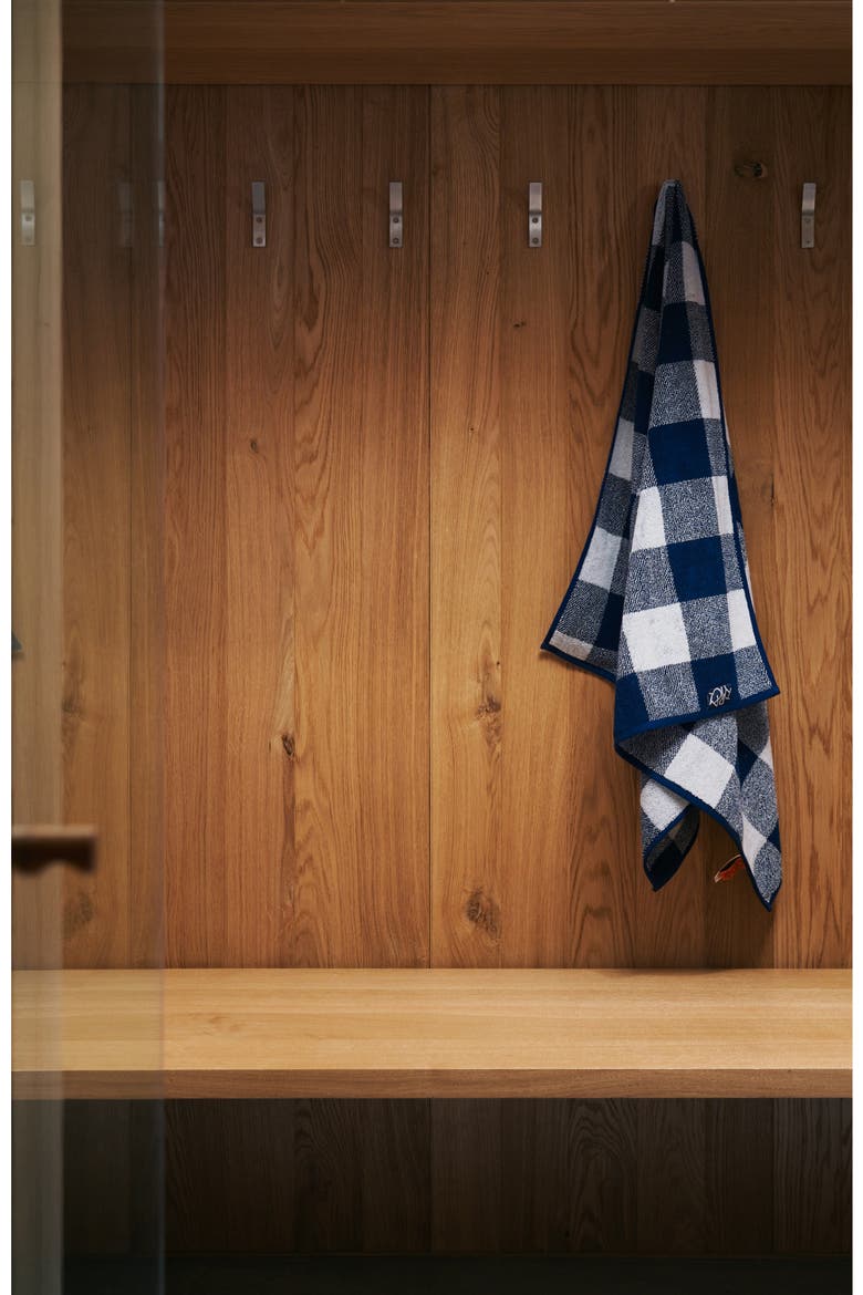 Gingham Stretch Bath Towel, Alternate, color, WORKSHOP WHITE/ STUDIO NAVY