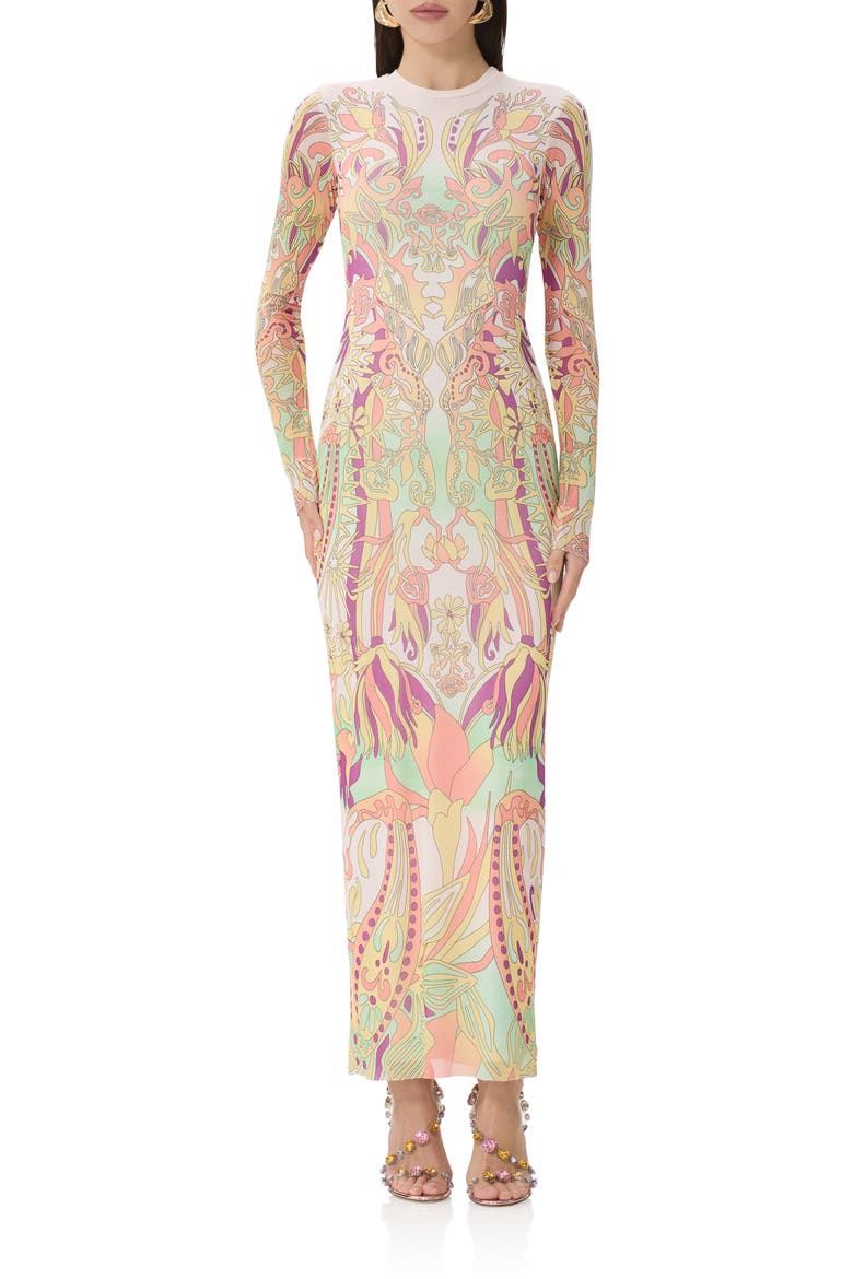 Didi Print Long Sleeve Maxi Dress, Main, color, VINTAGE SWIRL