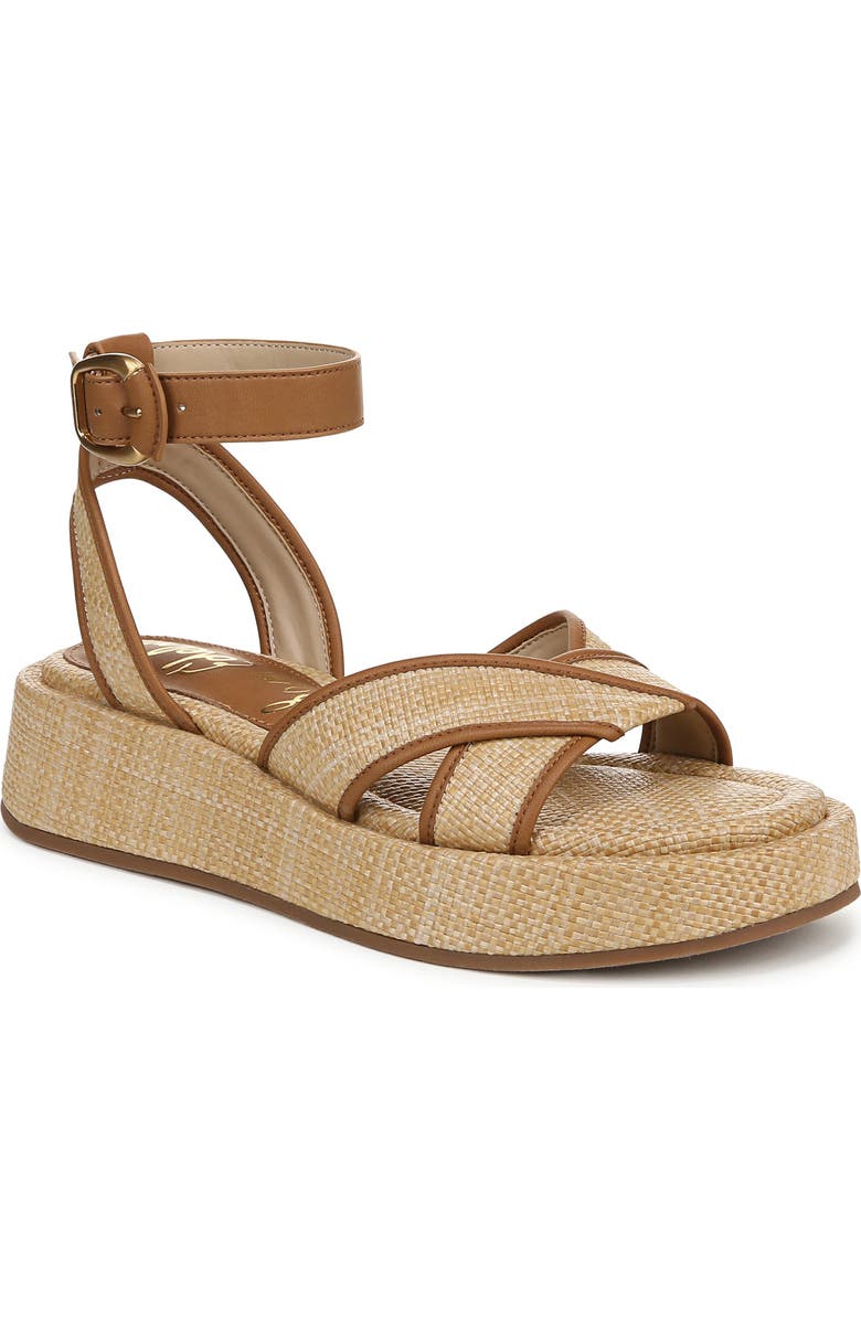 Sam Edelman Nylie Woven Wedge Platform Sandal, Main, color, Bleached Beechwood/ Saddle