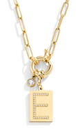 Mint & Lily Pave Initial Pendant with Paperclip Chain Necklace
