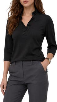 BY DESIGN Three Quarter Shawl Collar Blouse
