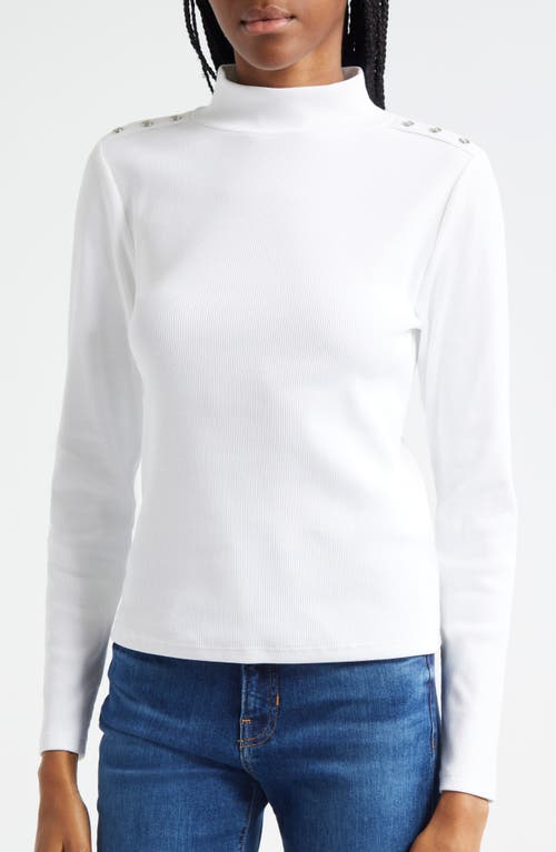 VERONICA BEARD VERONICA BEARD NATE SHOULDER BUTTON MOCK NECK RIB TOP