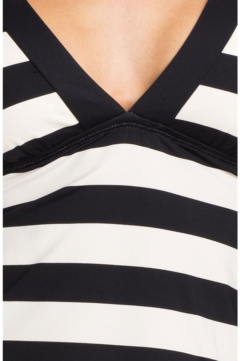 Stripe Tankini Top, Alternate, color, BLACK/ CREAM