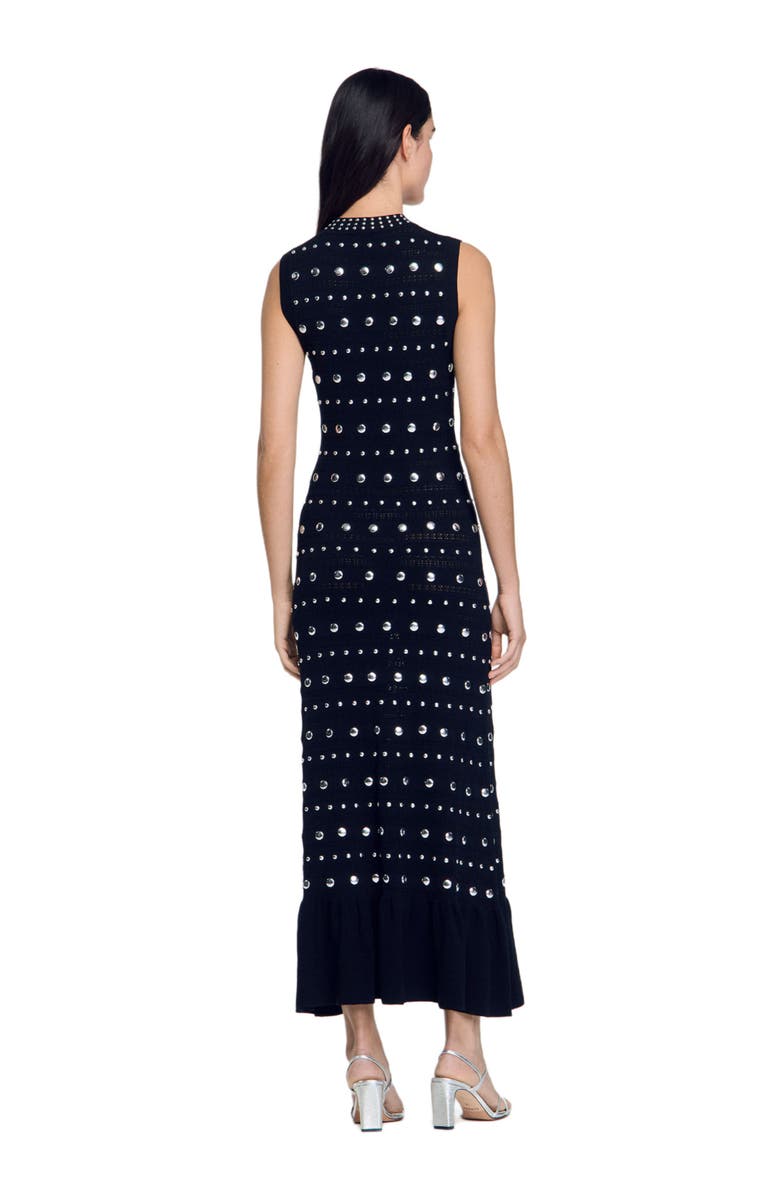SANDRO Knit maxi dress with studs, Alternate, color,