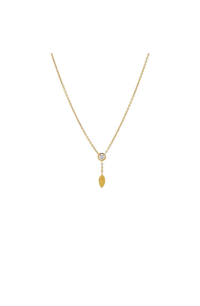 BY ADINA EDEN Diamond Bezel Curb Link Drop Lariat Necklace 14K, Main, color, 14K Gold