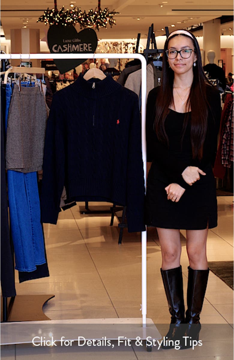 Cable Knit Cotton Polo Sweater, sales video thumbnail