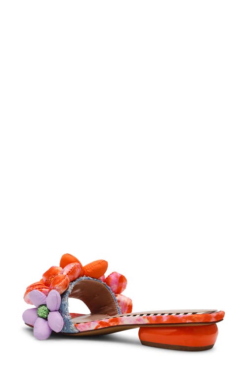 Betsey Johnson Emelia Slide Sandal In Orange Multi