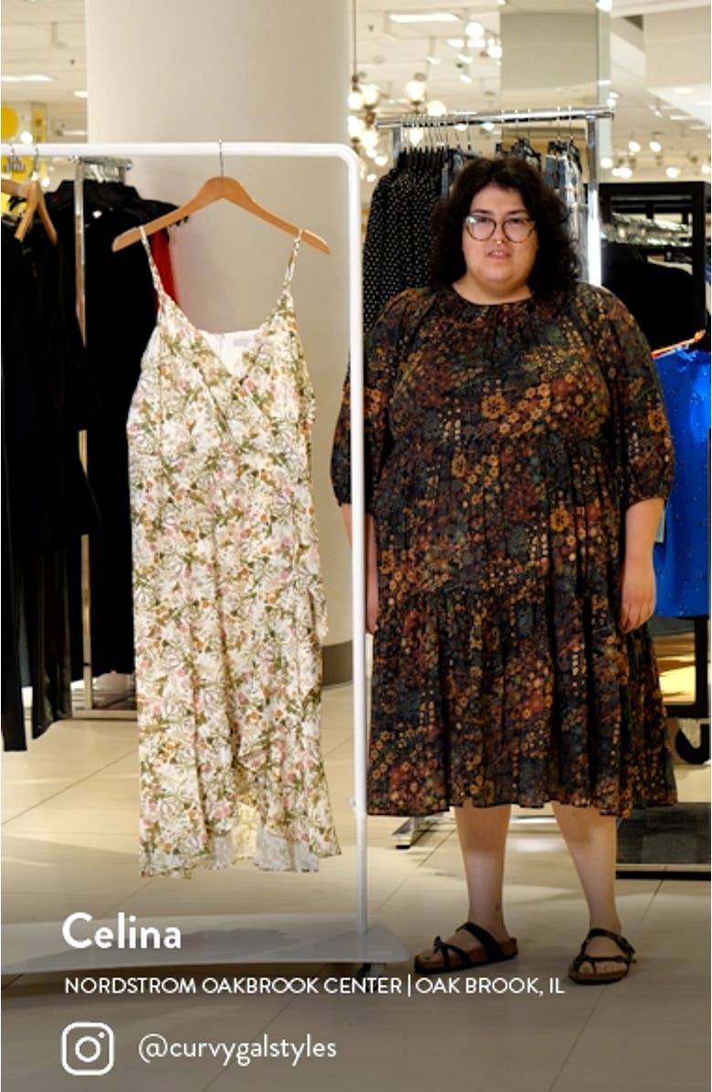 Floral Faux Wrap Midi Dress, sales video thumbnail