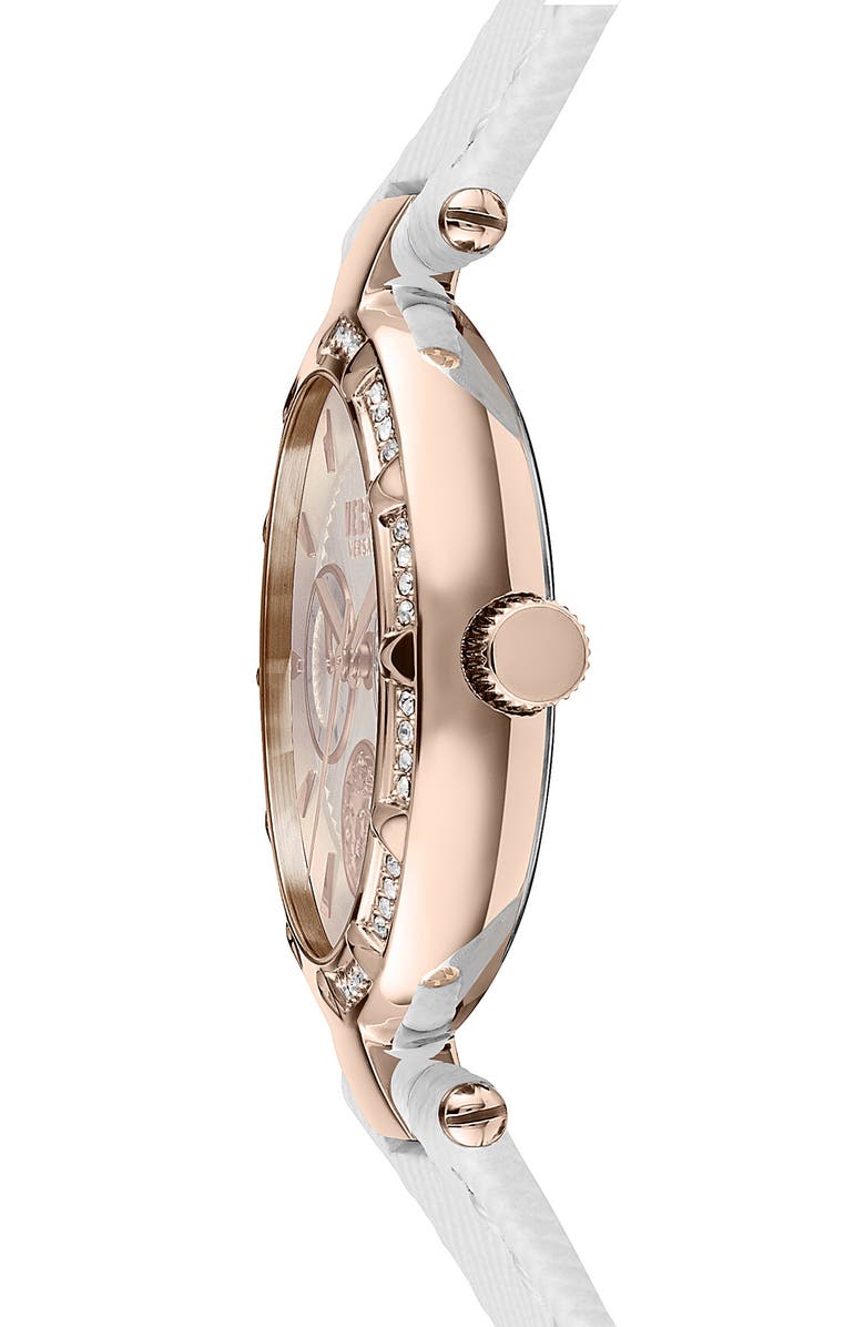 VERSUS Versace Sertie Leather Strap Watch, 36mm, Alternate, color, Rose Gold