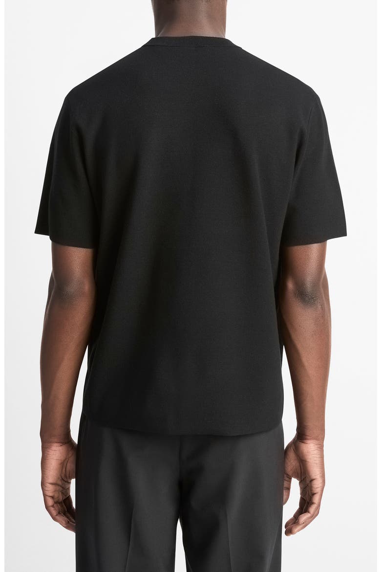 Milano Short Sleeve Crewneck Sweater, Alternate, color, BLACK