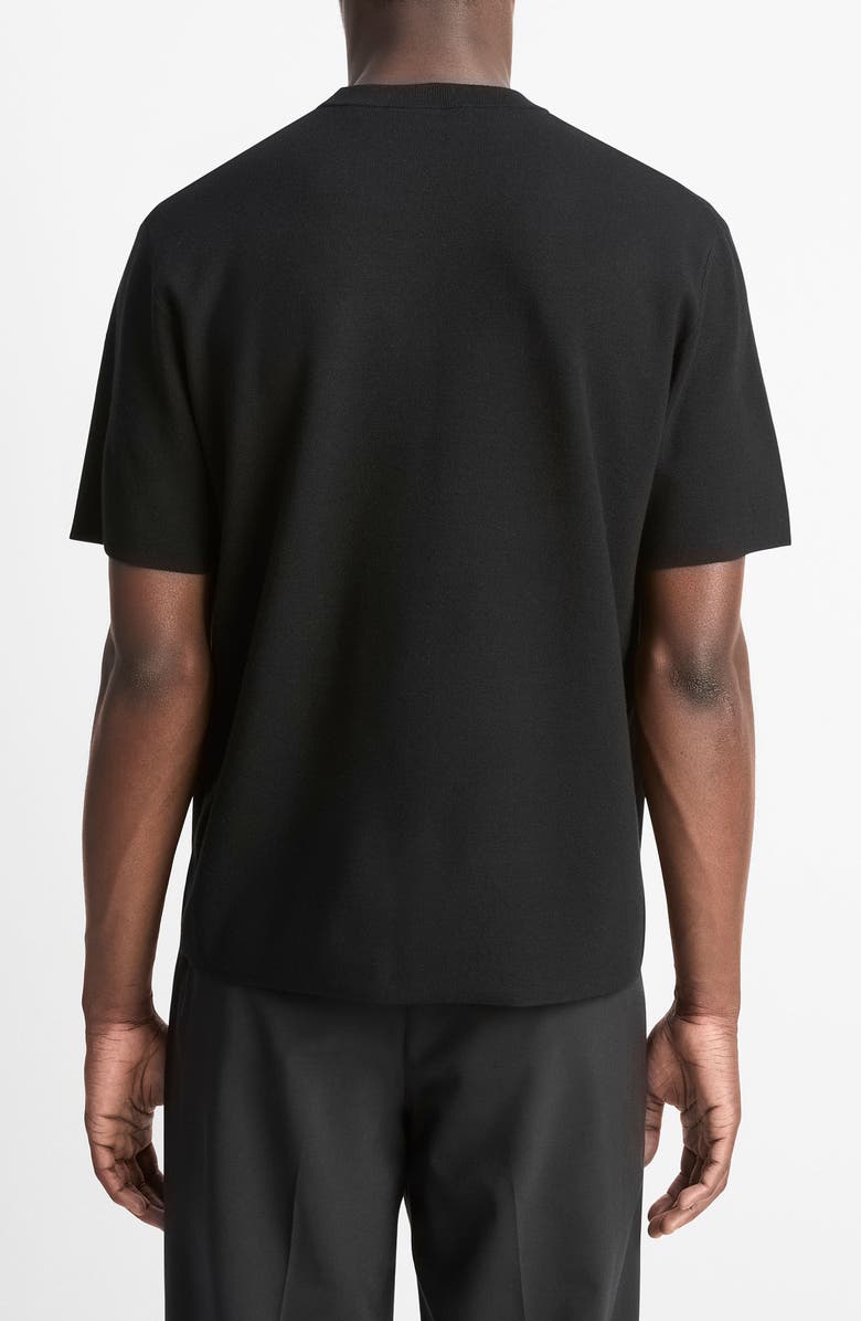 Vince Milano Short Sleeve Crewneck Sweater, Alternate, color, Black