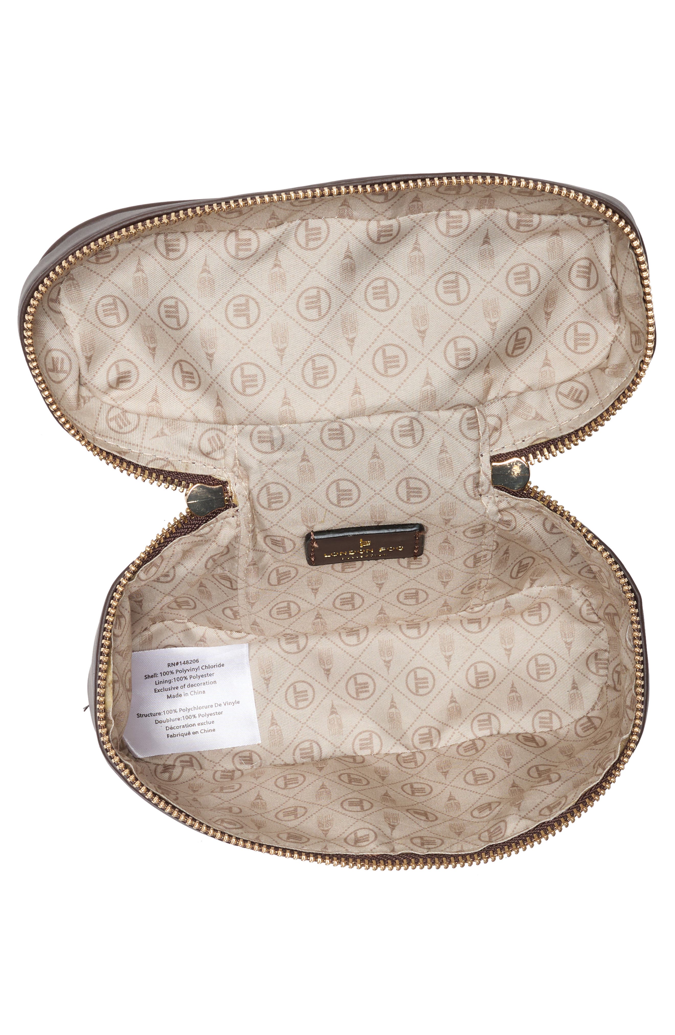 Faux Leather Vanity Bag, Alternate, color, CHOCOLATE