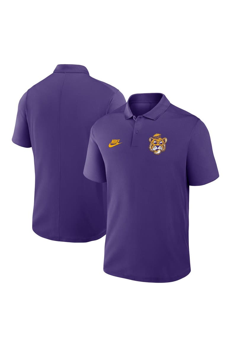 Men's Nike Purple LSU Tigers Primetime Victory Legacy Vault Logo Performance Polo, Alternate, color, Purple
