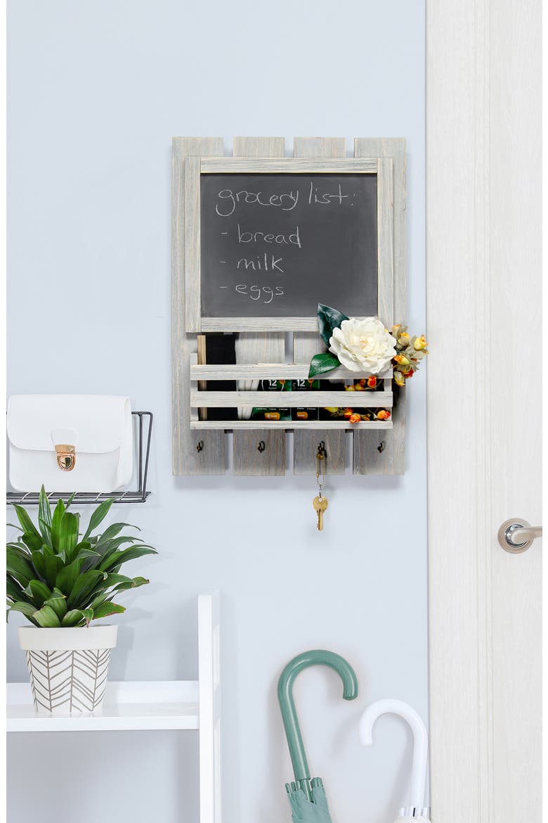 Chalkboard Sign Key Holder Wall Organizer, Alternate, color, GREY WASH