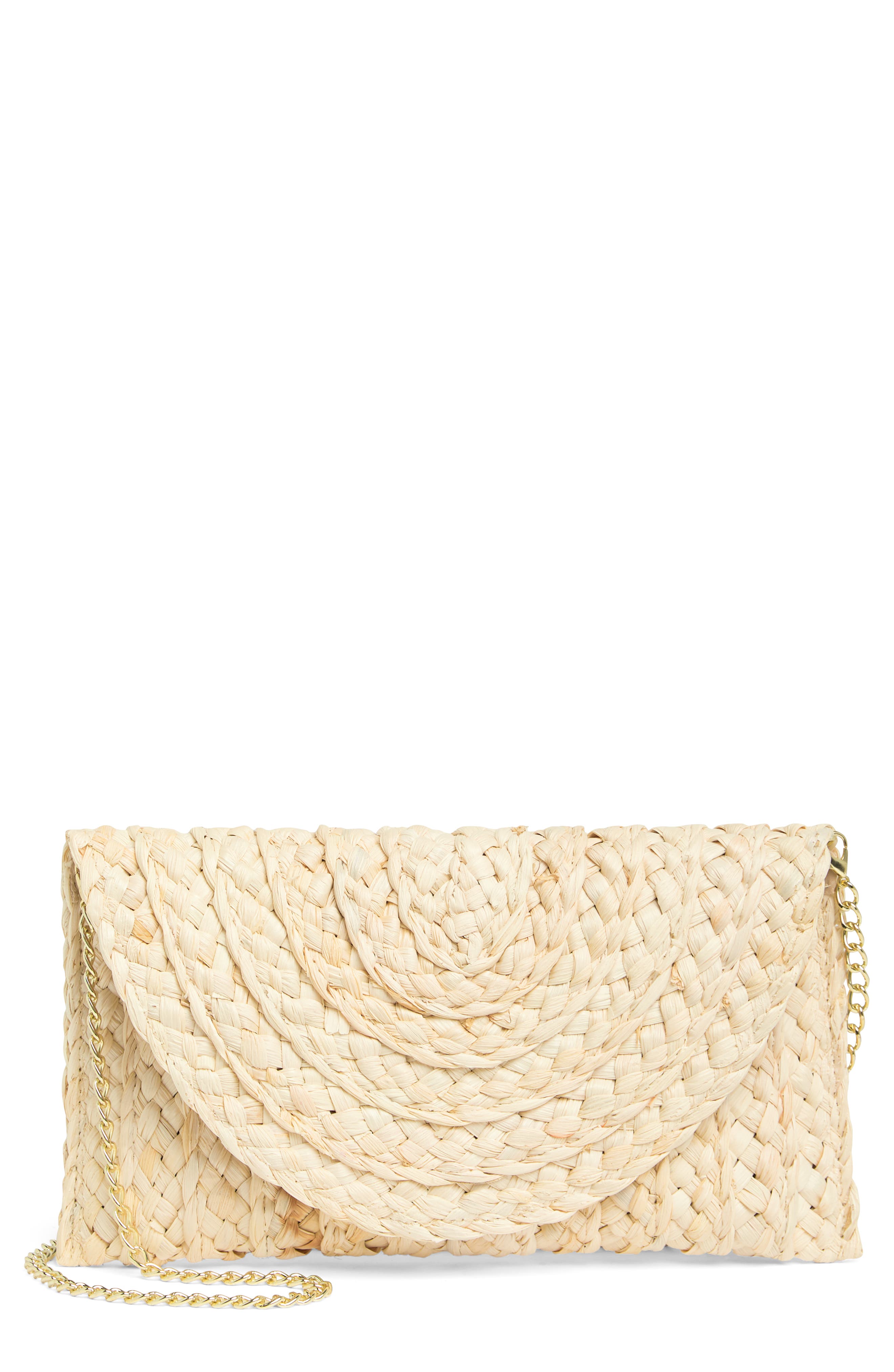 Collection XIIX Woven Straw Clutch, Main, color, Natural