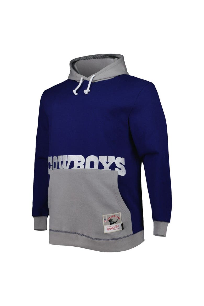 Men's Mitchell & Ness Navy/Silver Dallas Cowboys Big & Tall Big Face Pullover Hoodie, Alternate, color, Navy