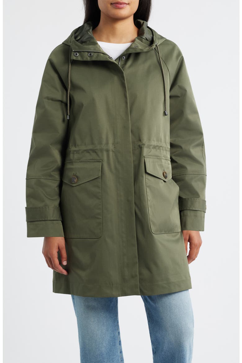Hooded Raincoat, Main, color, OLIVE