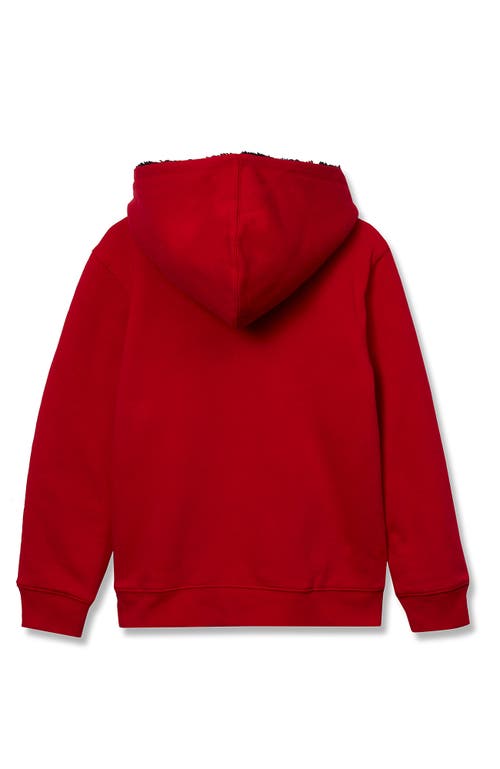 Lands' End Kids Husky Reversible High Pile Fleece Hoodie In Red