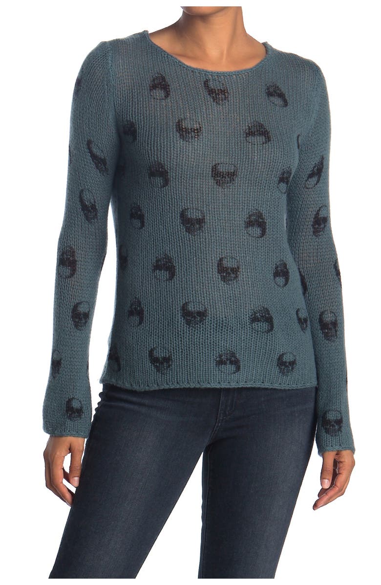 SKULL CASHMERE Kiera Skull Sweater, Alternate, color, 