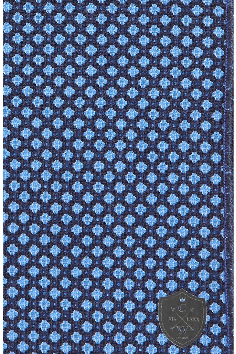 Diamond Jacquard Wool Pocket Square, Alternate, color, BLUE