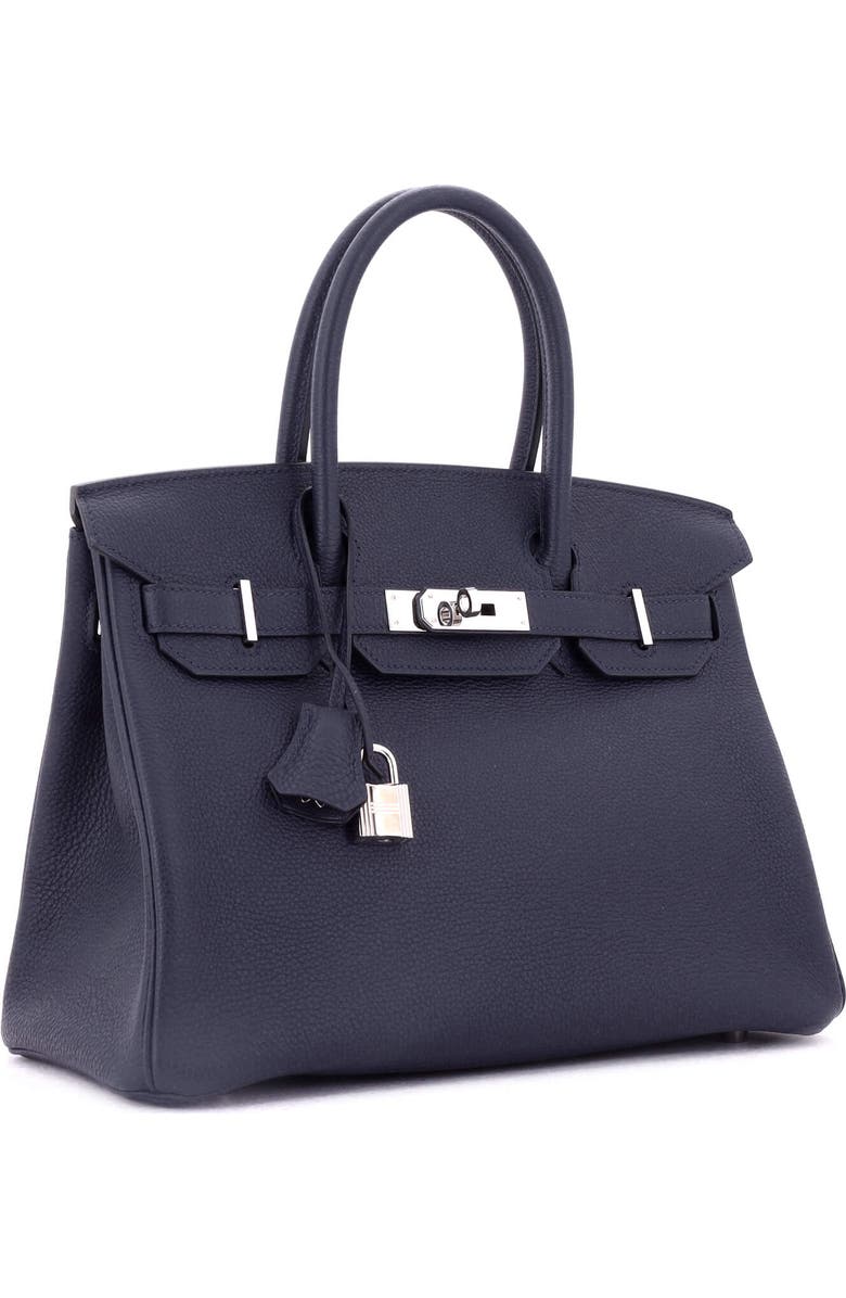 Pre-Owned Hermes Birkin Handbag Blue Togo with Palladium Hardware 30, Alternate, color, Bleu Nuit