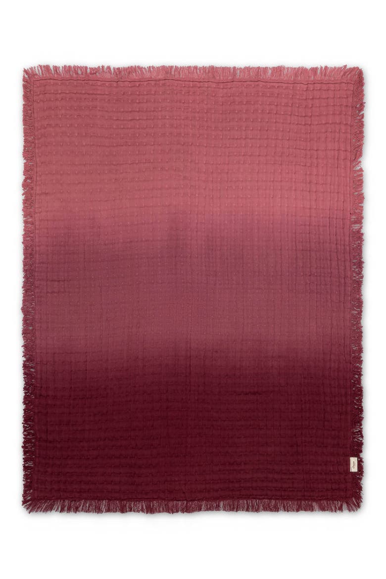Ombré Cotton Muslin Blanket, Main, color, RED