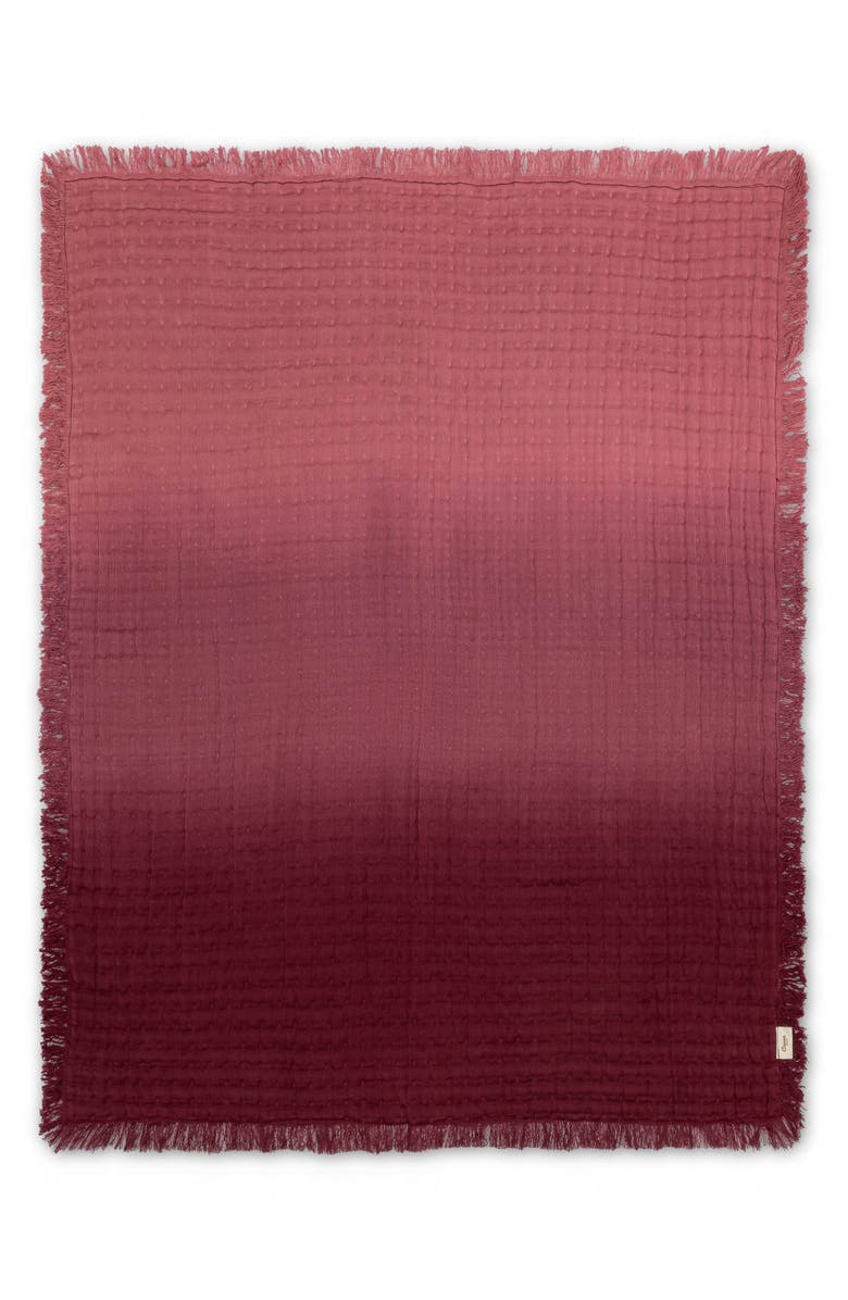 CRANE BABY Ombré Cotton Muslin Blanket, Main, color, Red