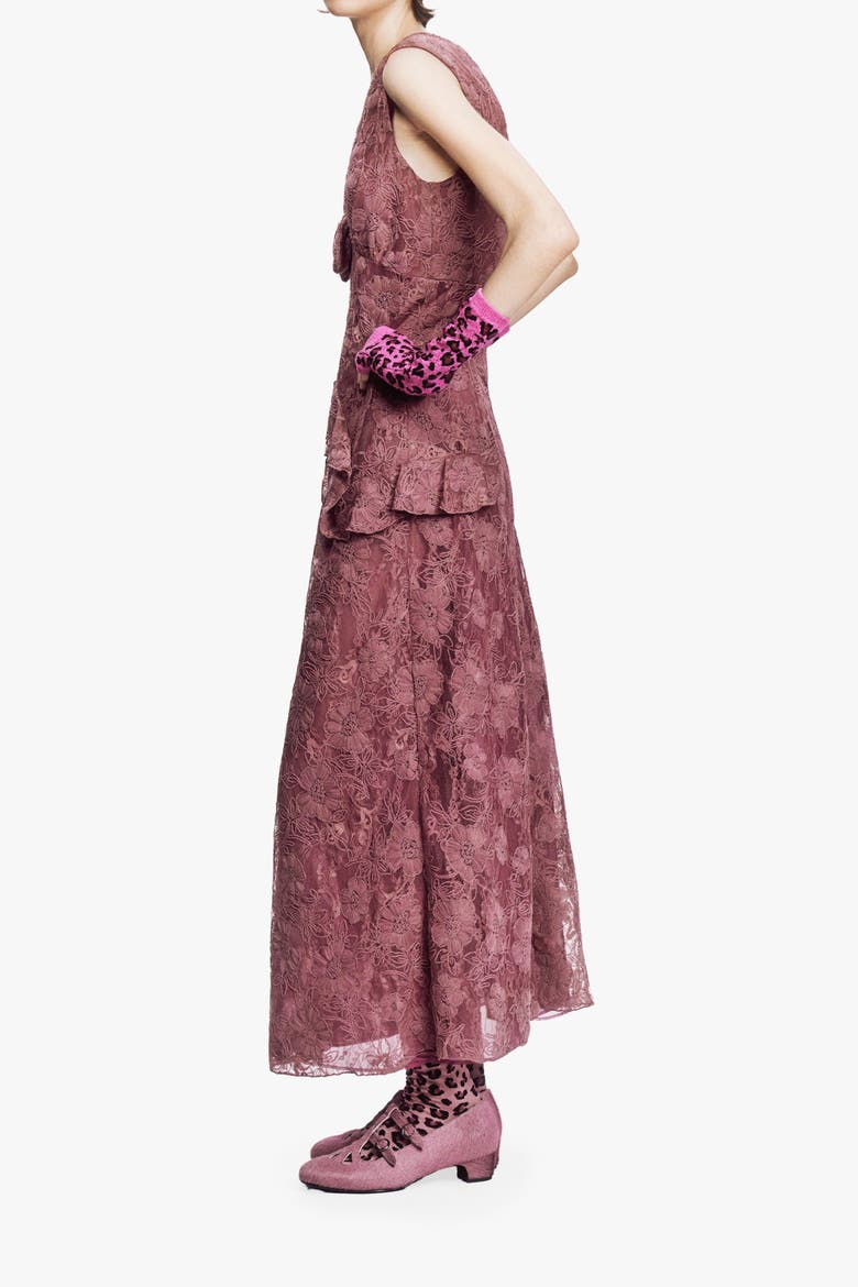 3D Lace Maxi, Alternate, color, Rosewood