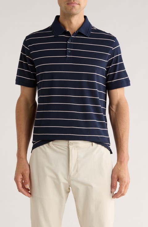 Stripe Cotton Blend Polo