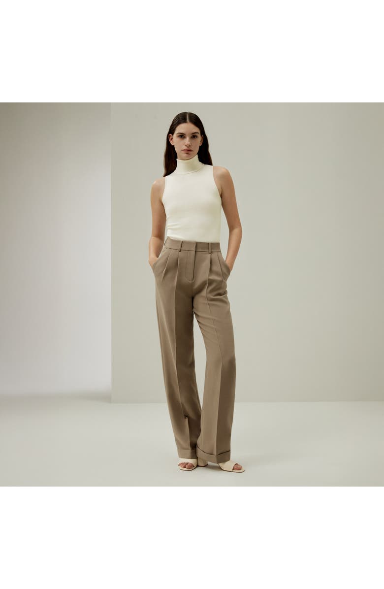 Lilysilk Minimalist Sleeveless Turtleneck Top, Alternate, color, White