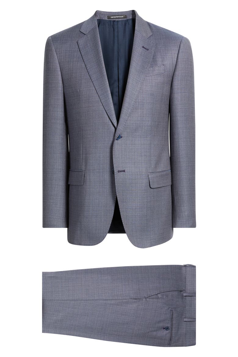 Light Purple Mélange Virgin Wool Suit, Main, color, EGGPLANT