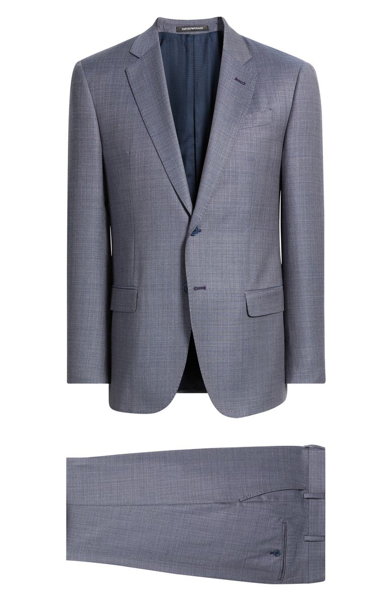 Emporio Armani Light Purple Mélange Virgin Wool Suit, Main, color, Eggplant