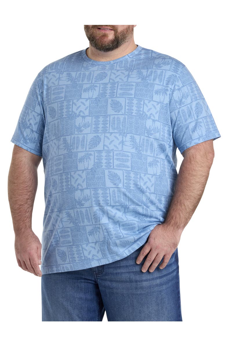 Harbor Bay by DXL Big & Tall Tree And Leaf Print T-Shirt, Main, color, Blue