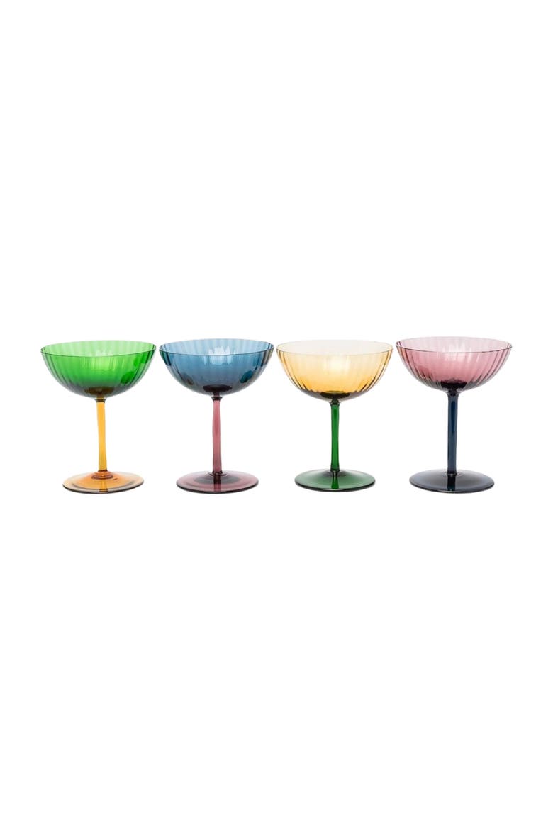Champagne Coupe Set Of 4, Main, color, Mixed Multicolor