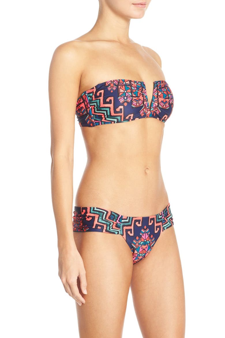 Convertible Bandeau Bikini Top, Alternate, color, BOLNISI RUG PURPLE