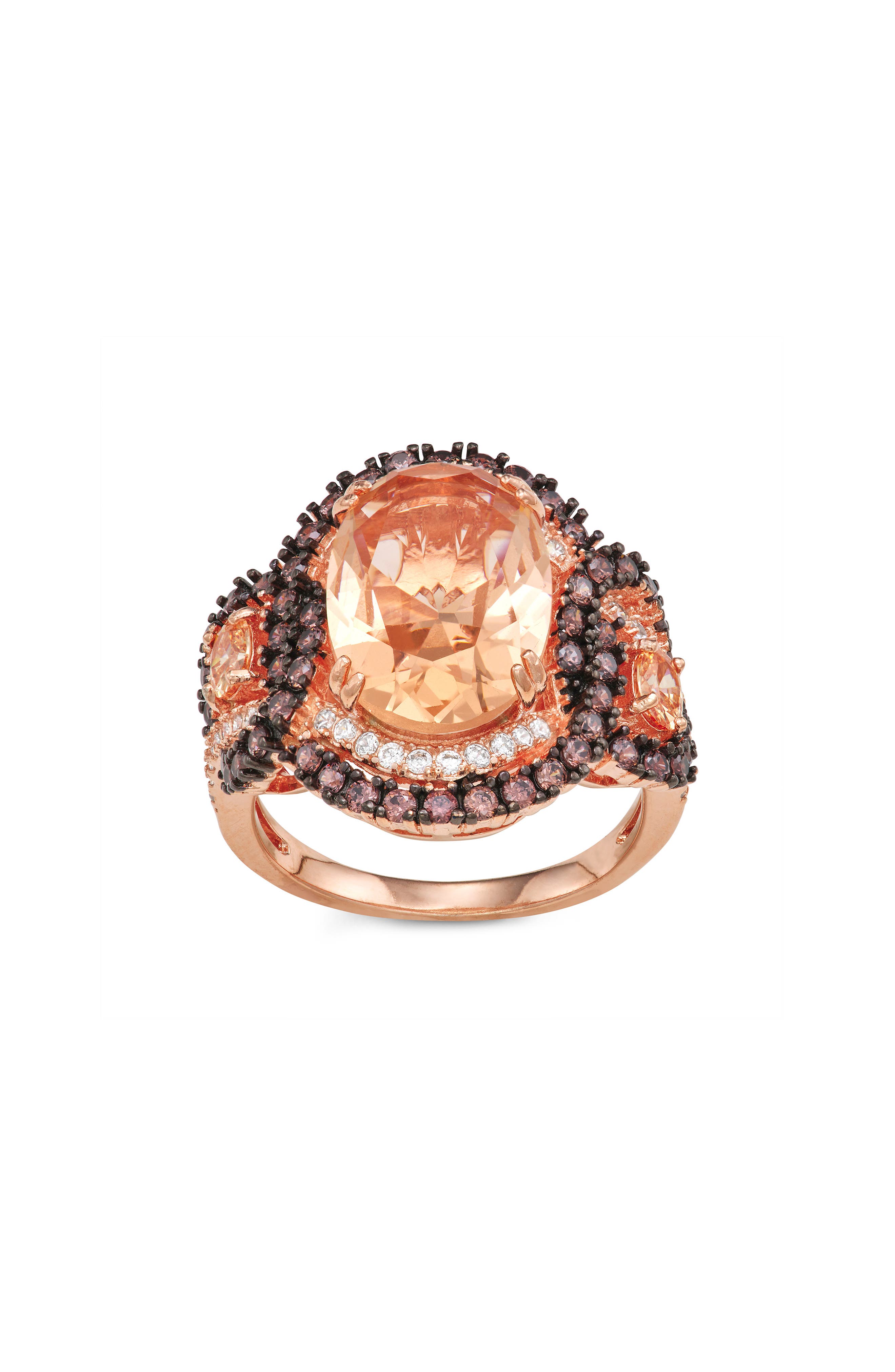 FZN Peach Cubic Zirconia Cocktail Ring