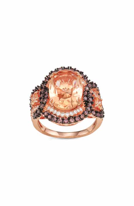 FZN Peach Cubic Zirconia Cocktail Ring