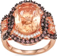 FZN Peach Cubic Zirconia Cocktail Ring