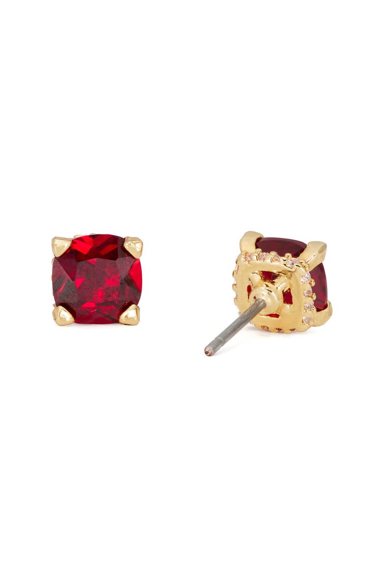 Kate Spade New York square cubic zirconia stud earrings, Alternate, color, Ruby.