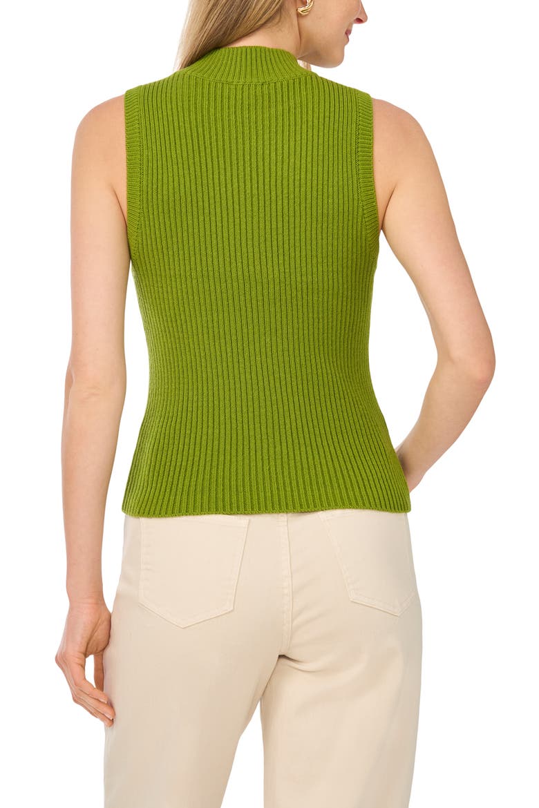 Ribbed Mock Neck Sweater Tank, Alternate, color, KELP FOREST