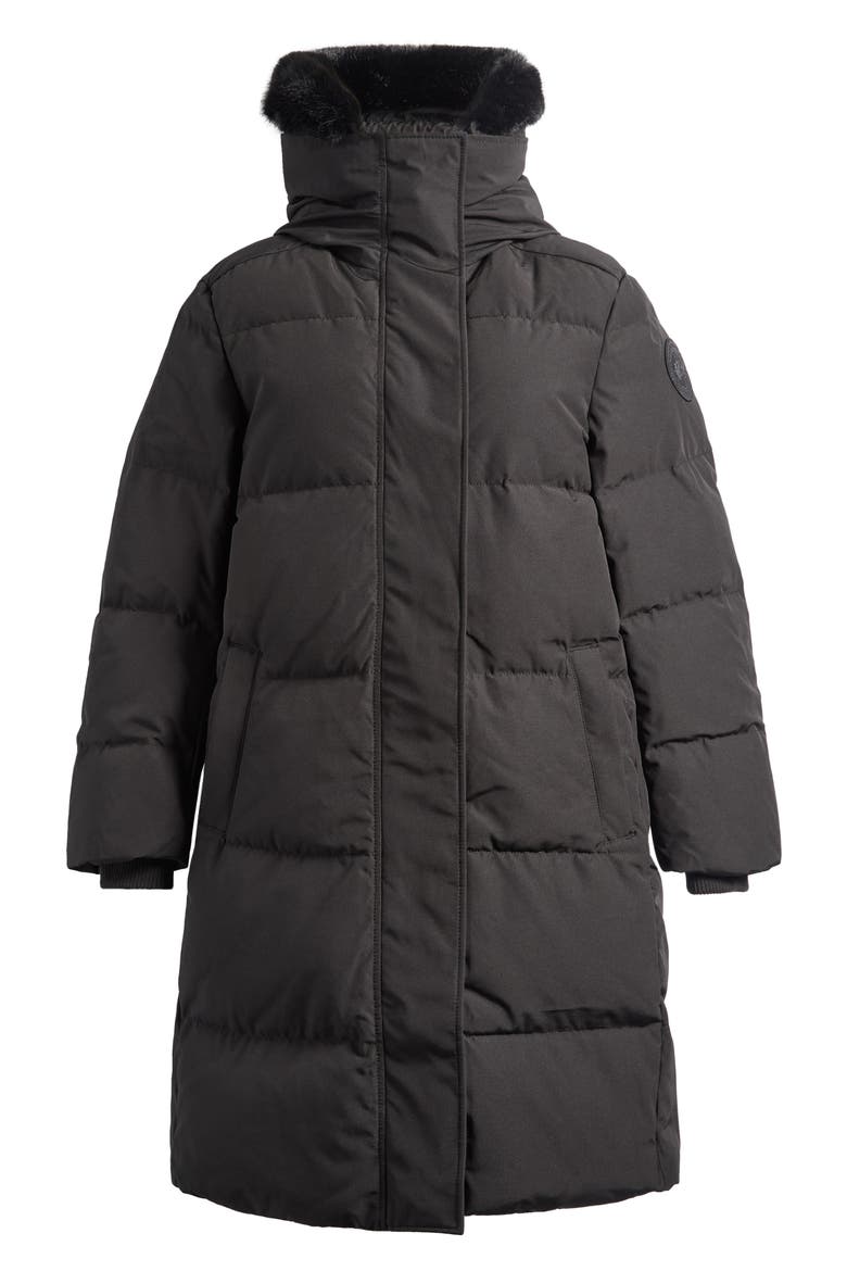 Louise Down Parka with Genuine Shearling Hood Trim, Alternate, color, BLACK - NOIR