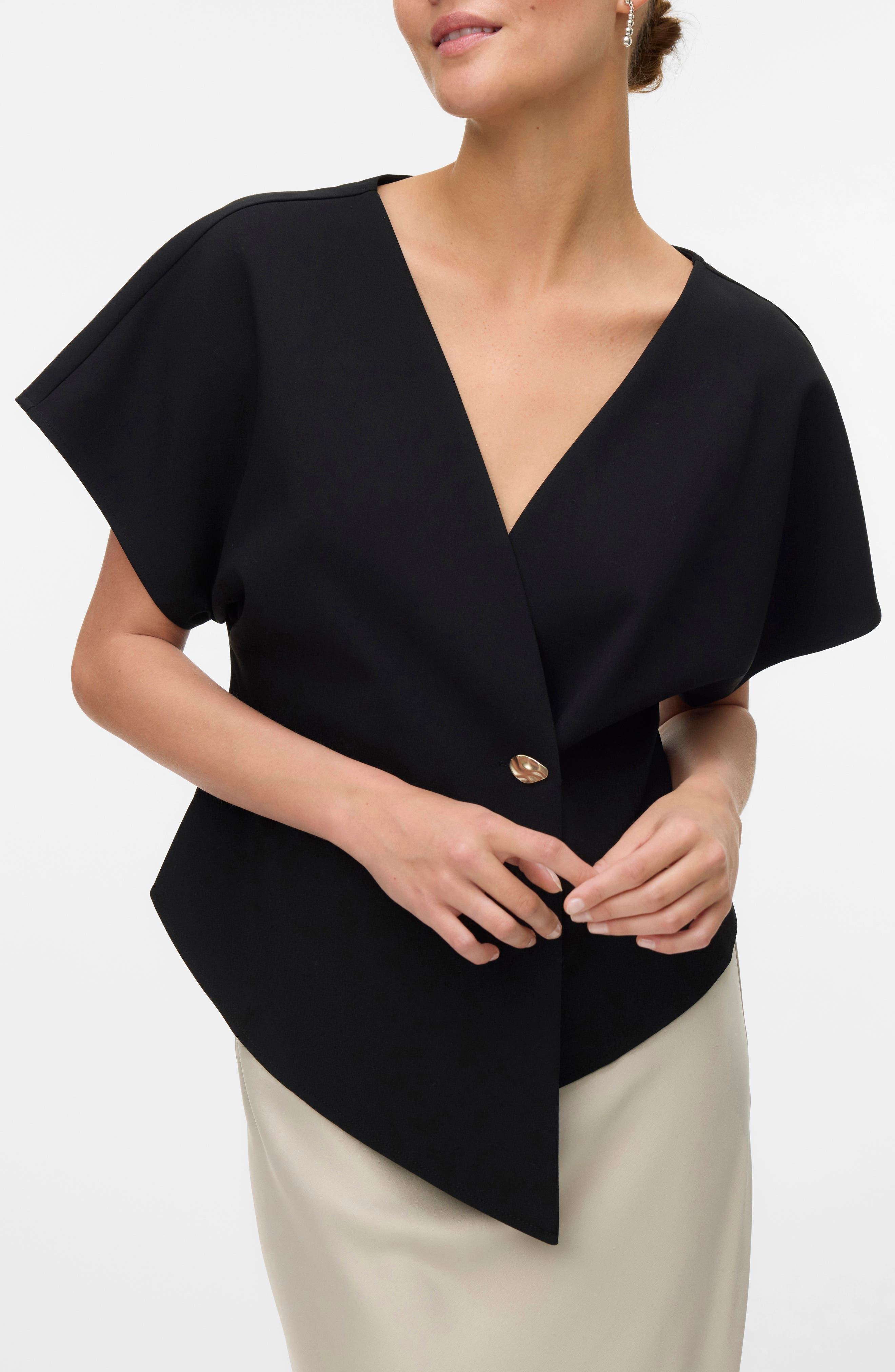 VERO MODA Sonja Short Sleeve Asymmetric Top