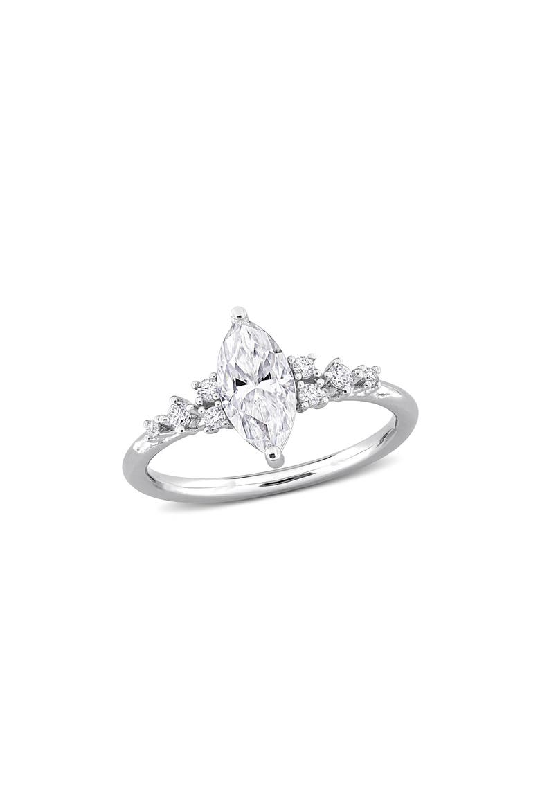Sterling Silver Created Moissanite Ring, Main, color, SILVER