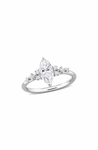 Sterling Silver Created Moissanite Ring