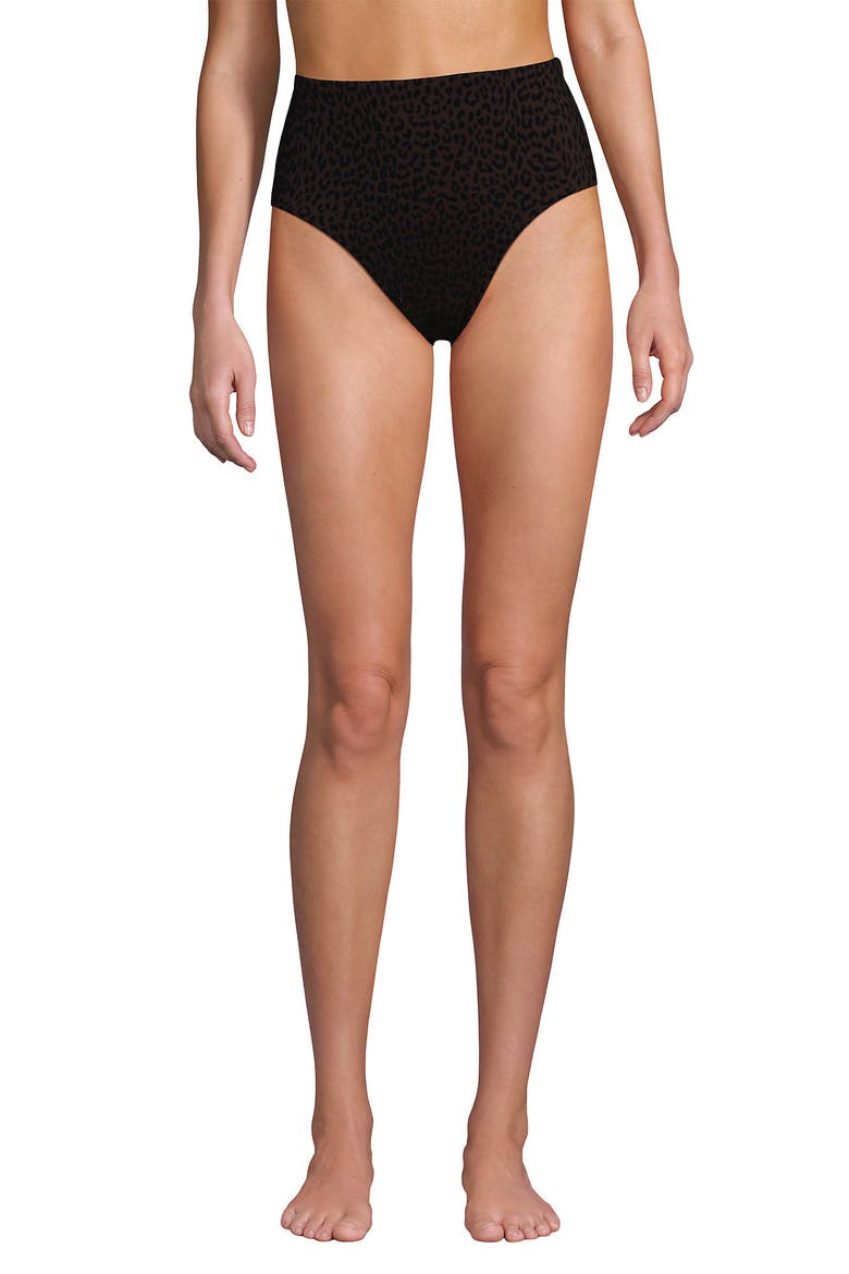 Cheeky High Waisted Bikini Bottoms, Main, color, Brown Leopard