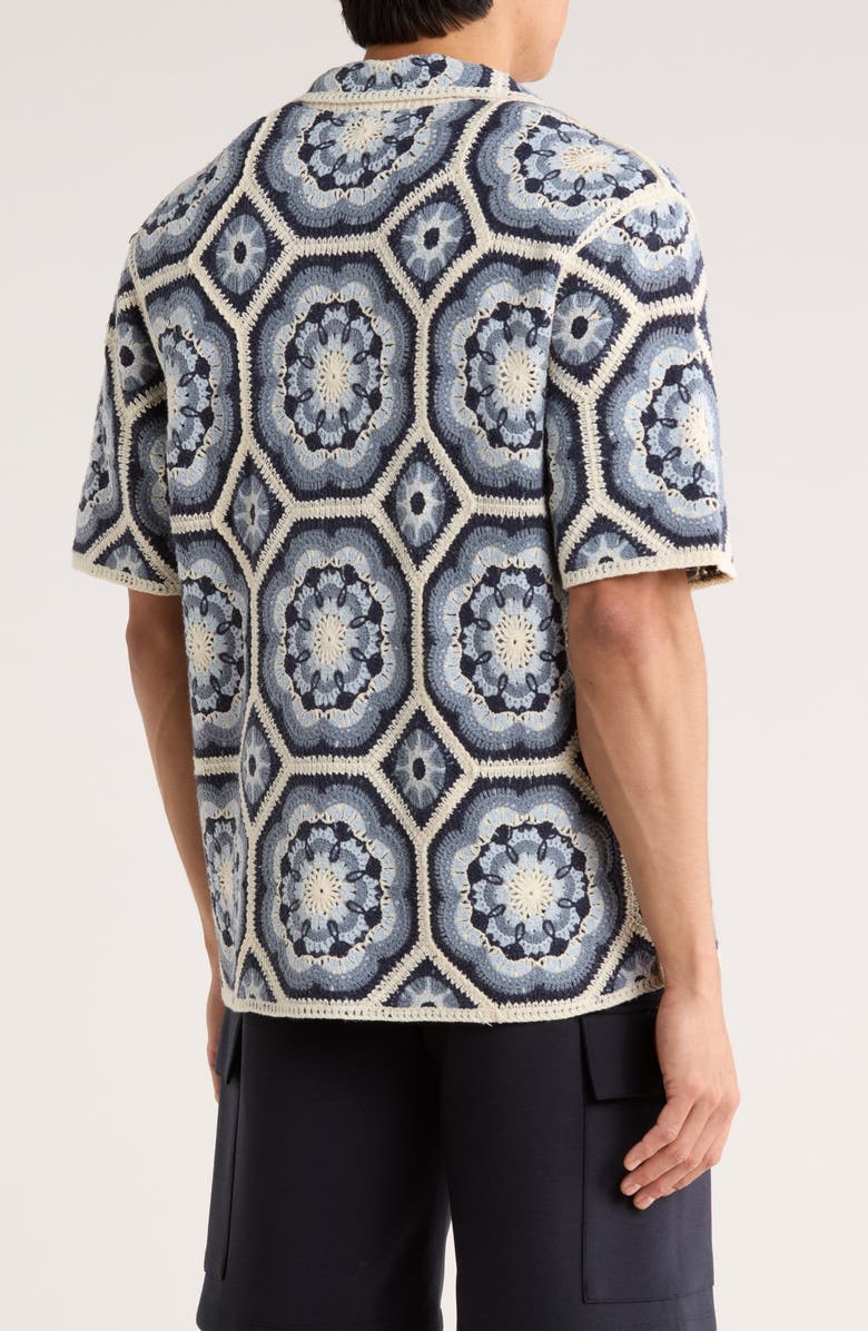 TRUTH Crochet Button-Up Shirt, Alternate, color, Blue Combo