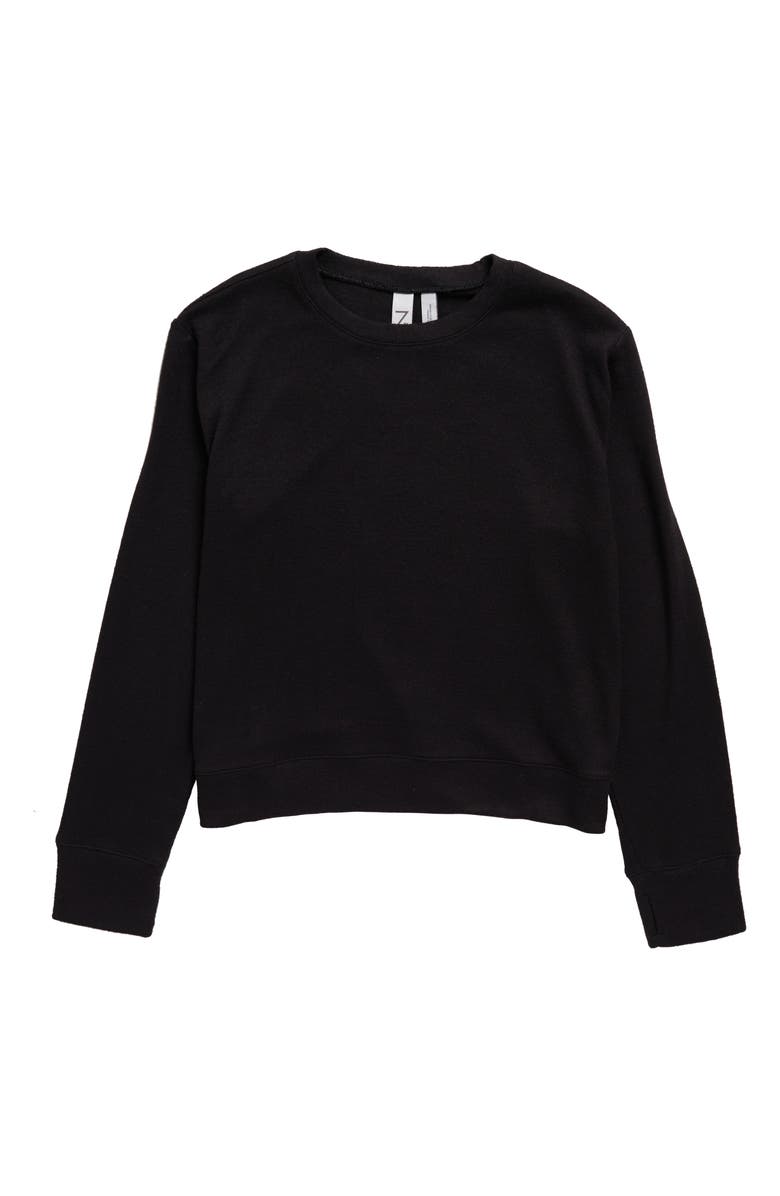 Z by Zella Girl Kids' Ella Cozy Rib Crewneck Pullover Sweater, Main, color,