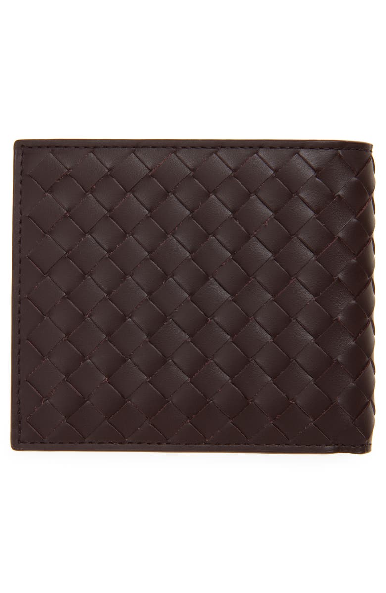 Bottega Veneta Intrecciato Leather Bifold Wallet, Alternate, color, Dark Barolo/ Silver